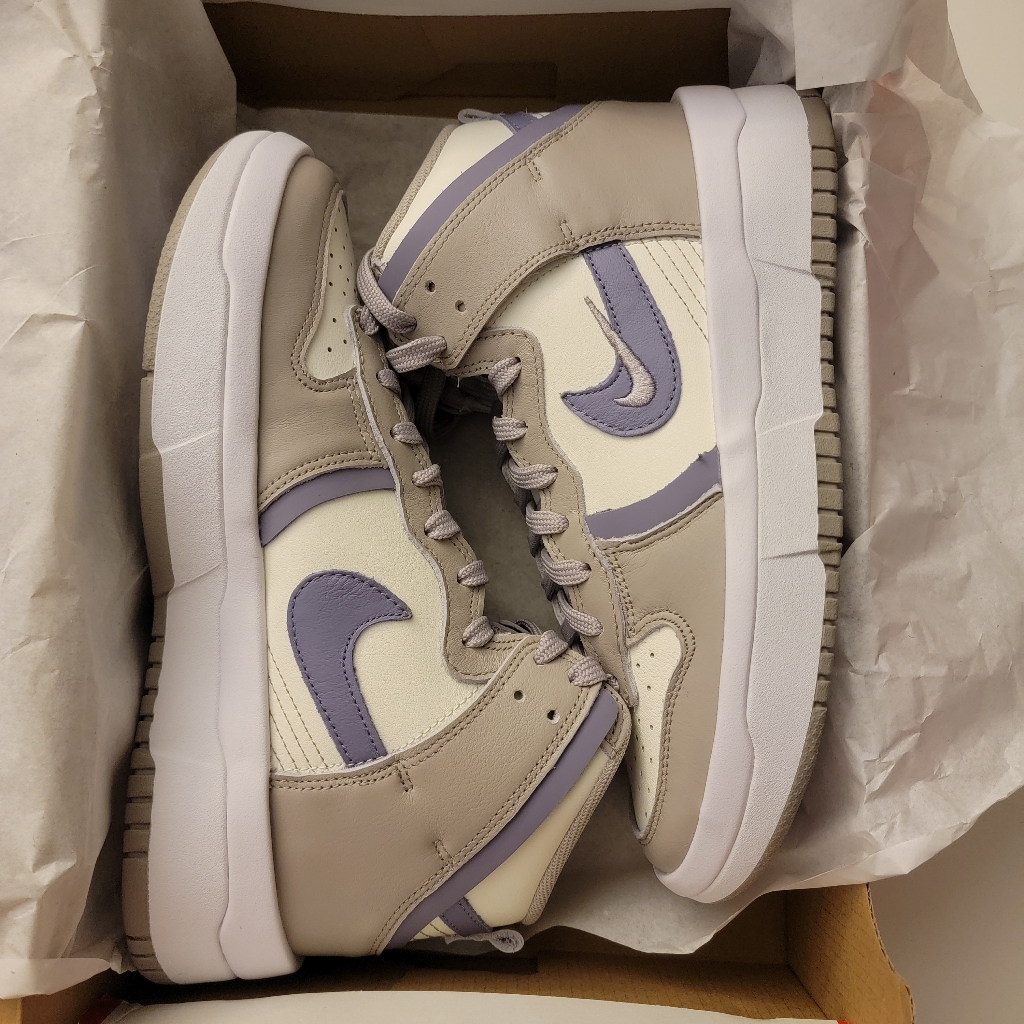 Nike Women’s Cream And Lavender High-Top Sneakers